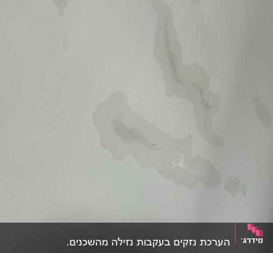 כתמי רטיבות על קיר לבן